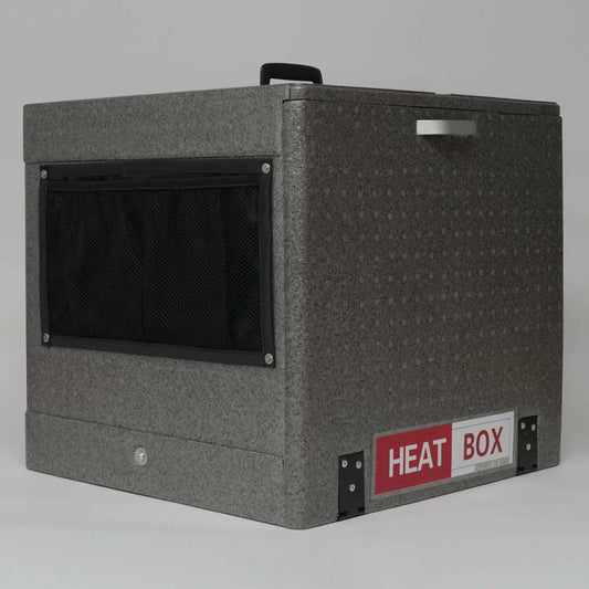 Graue, isolierte Heatbox-Transportbox für Lieferdienste – ideal zum Warmhalten von Speisen