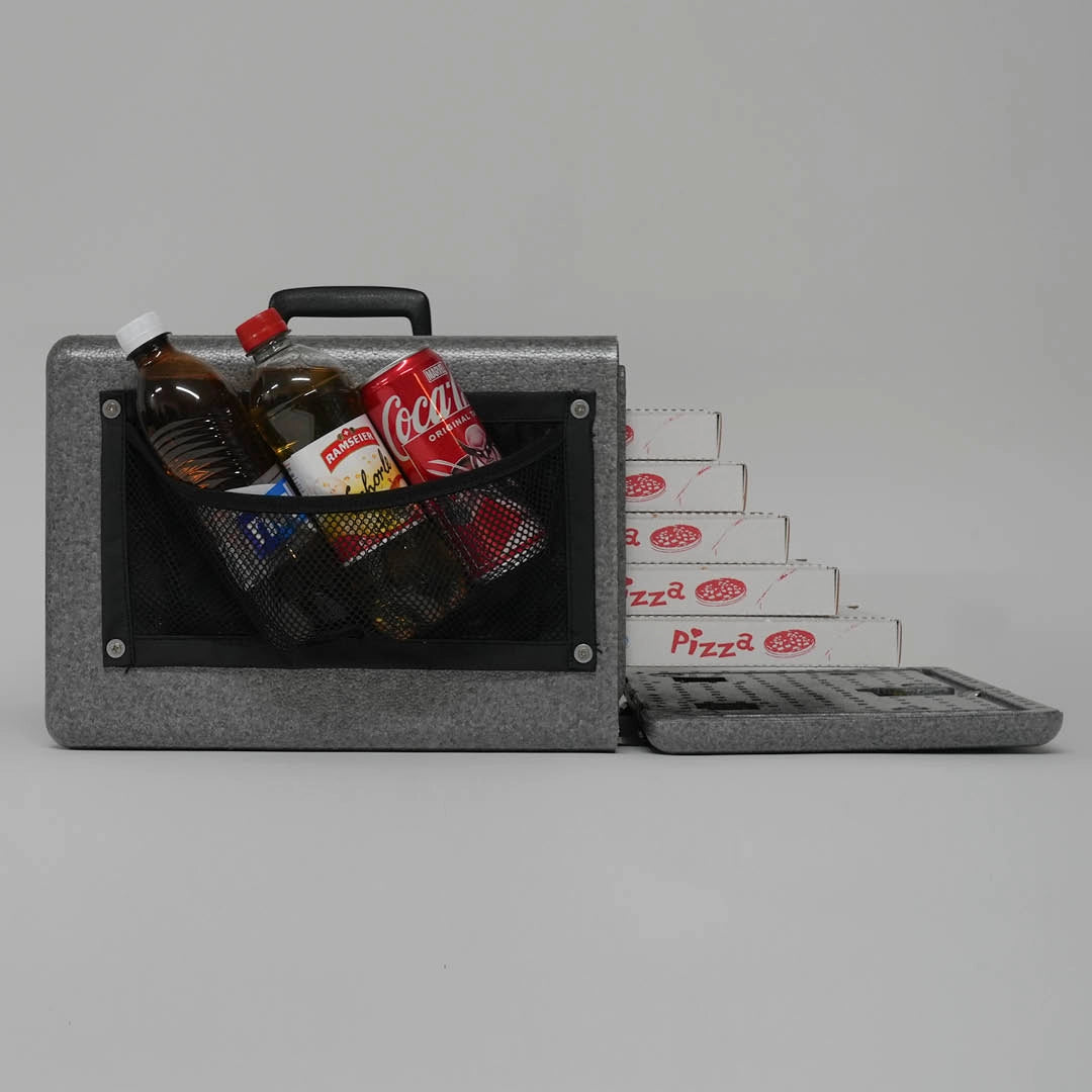 Geräumige Seitentasche mit Netzfach für Softdrinks – hochwertiges Schweizer Produkt